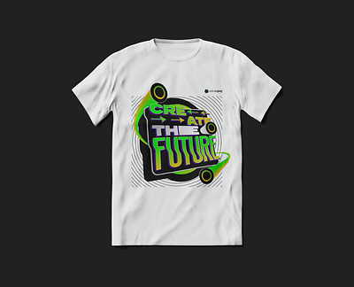 Create the Future 90s art direction create the future design illustration lettering print shirt type vector white