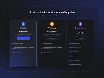 Pricing UI design application branding design figma landing page saas ui uiux design ux