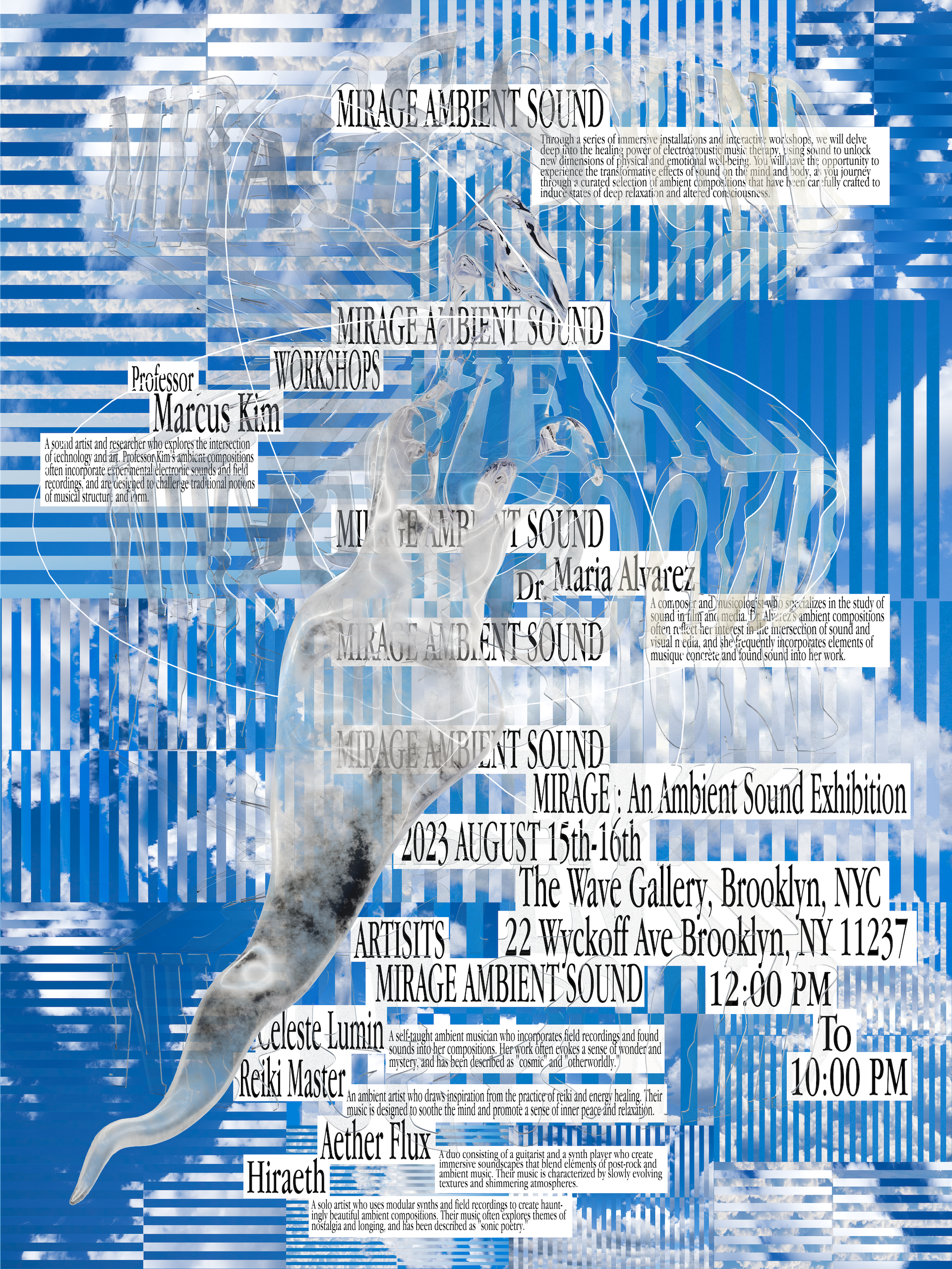 " MIRAGE AMBIENT SOUND" 𝕻𝕺𝕾𝕿𝕰𝕽 𝖁𝕴𝕾𝖀𝕬𝕷 3dtype albumart design graphic design poster poster design poster visual render