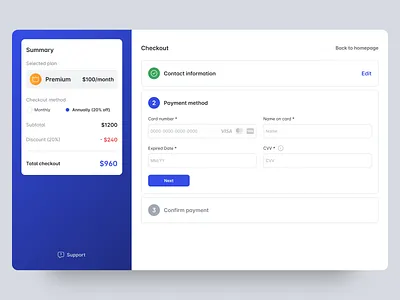 Checkout concept UI design application checkout concept design figma landing page payment saas ui uiux design ux