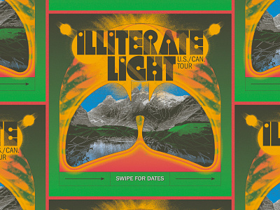 Illiterate Light Tour & Merch Graphics album art band band branding band logo band merch concert poster design gig poster graphic design illustration music music branding music merch music merchandise poster design psychedelic tour graphics typography