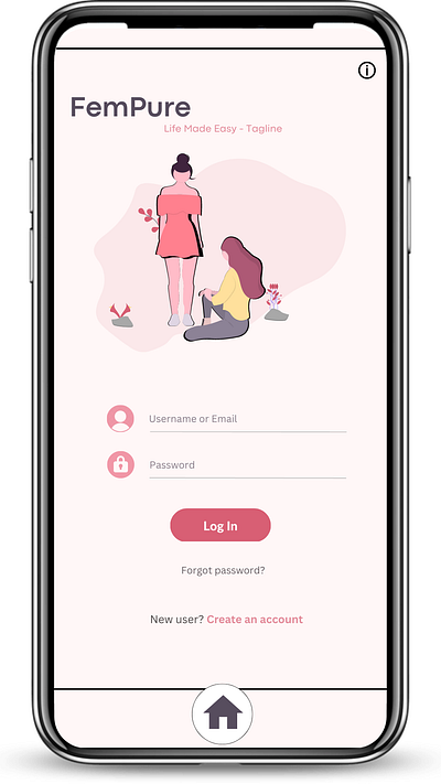 Fempure App Design android app app design female app design girls app design girly app mobile app design mobile app ui mobile application ui