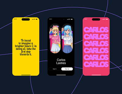 Mobile Colorful Portfolio app appdesign