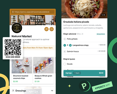 Side project: pency.app food landing online store order ordering store