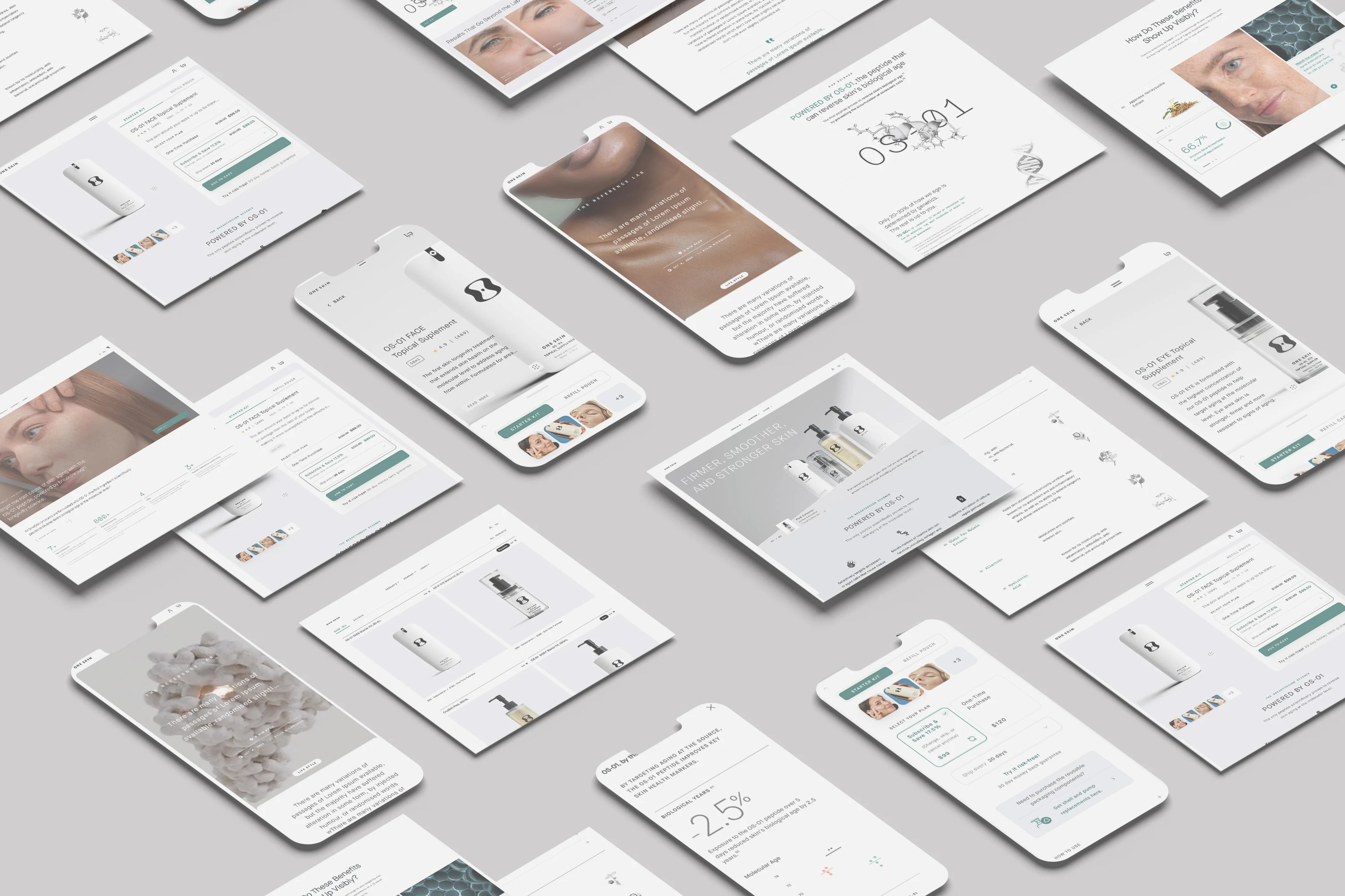 OS-01, E-Commerce, Framer components 3d animation biotech branding cosmetic design design process design system desktop ecommerce framer micro interaction minimal mobile motion graphics ui user interface ux web