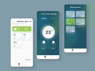 Energy save - app aplication app blue brand identity climate clime creative agency design inspiration green mobile app smart home tempeture