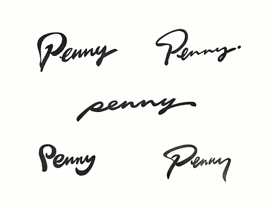 Penny authentic branding calligraphy custom flow goodtype graphic design handwritten identity imperfect lettering logo logomaker premium process script signature sophisticated type unique
