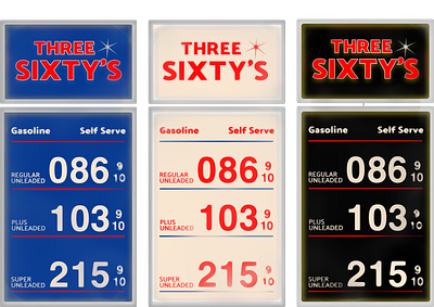 Three Sixty's - Gas Station branding gas station graphic design photoshop signage