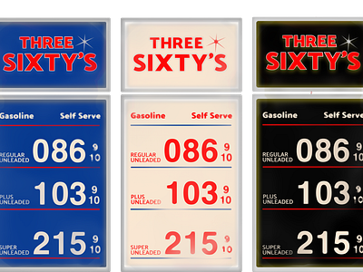Three Sixty's - Gas Station branding gas station graphic design photoshop signage