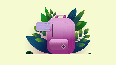 Backpack graphic design illustration logo