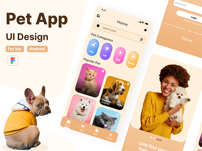 Pet Adoption App UX Case study app buy dog design dog logo pet pet app typography ui uiux ux