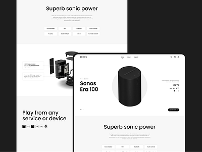 SONOS redesign website app ecommerce website minimal minimalism minimalist modern sonos speaker technology technology ecommerce typography ui ui design uiux web website