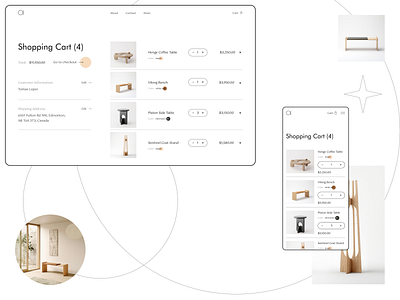 Shopping Cart - Furniture Store concept design e commerce online store shopping cart ui user interface ux webdesign