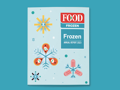 Food Magazine - Frozen adobe illustrator best cover design draft flat food fries frozen ice ice lolly icicle illustration illustrator magazine minimal pizza shot snowflake vector