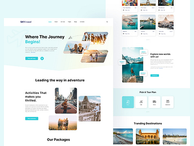 Travel Landing Page banner figma illustrator journey landing page logo tour travel ui ux vector