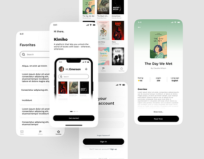 E-book Reading Application app book app book reading app branding design graphic design minimal mobile app ui ui design ux web website
