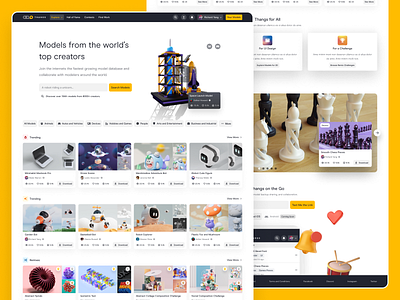 3D Landing Page Redesign 3d branding cute illustration landing page minimal round vector web