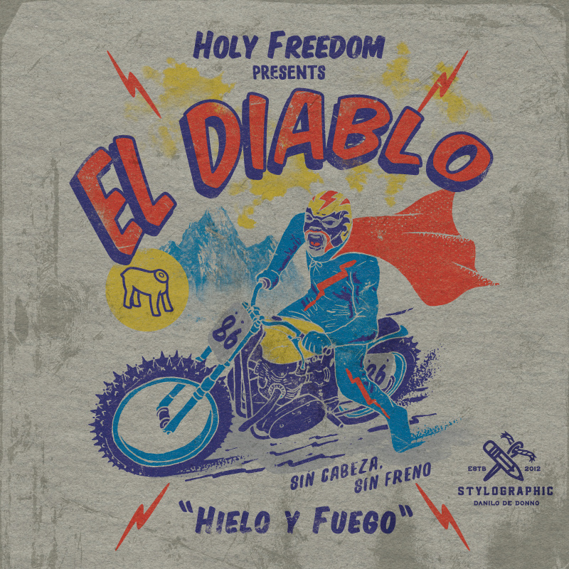 El Diablo cafe racer danilo de donno graphic design hand drawn illustration logo motorcycle motorcycle illustration print apparel print design scrambler screenprinting stylographic tshirt design tshirt print typography vintage vintage illustration vintage print