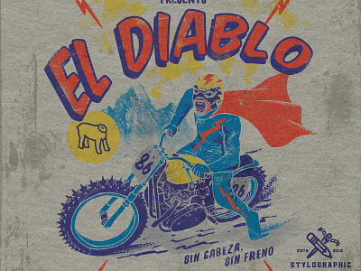 El Diablo cafe racer danilo de donno graphic design hand drawn illustration logo motorcycle motorcycle illustration print apparel print design scrambler screenprinting stylographic tshirt design tshirt print typography vintage vintage illustration vintage print