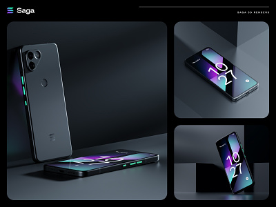 Saga 3d Renders 3d crypto design phone solana