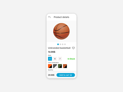 DailyUI #096 In Stock ball basketball daily ui dailyui in stock online online store product product details shopping sport