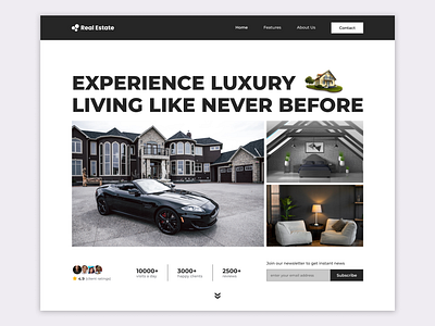 Real Estate Landing Page architecture business buy design figma home house landing page luxury modern property real estate rent sale ui ui design uiux web design website website ui design