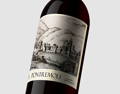 Pontremoli - Wine Label animation black and white branding design graphic design illustration italy label logo packaging pontremoli wine