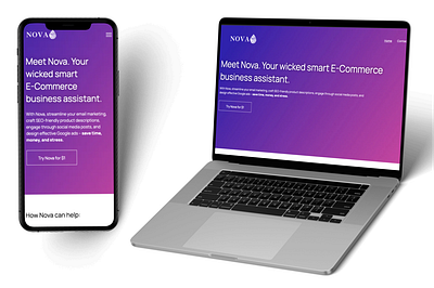 Nova - AI Powered Business Assistant Startup design product design startup ui ux web design