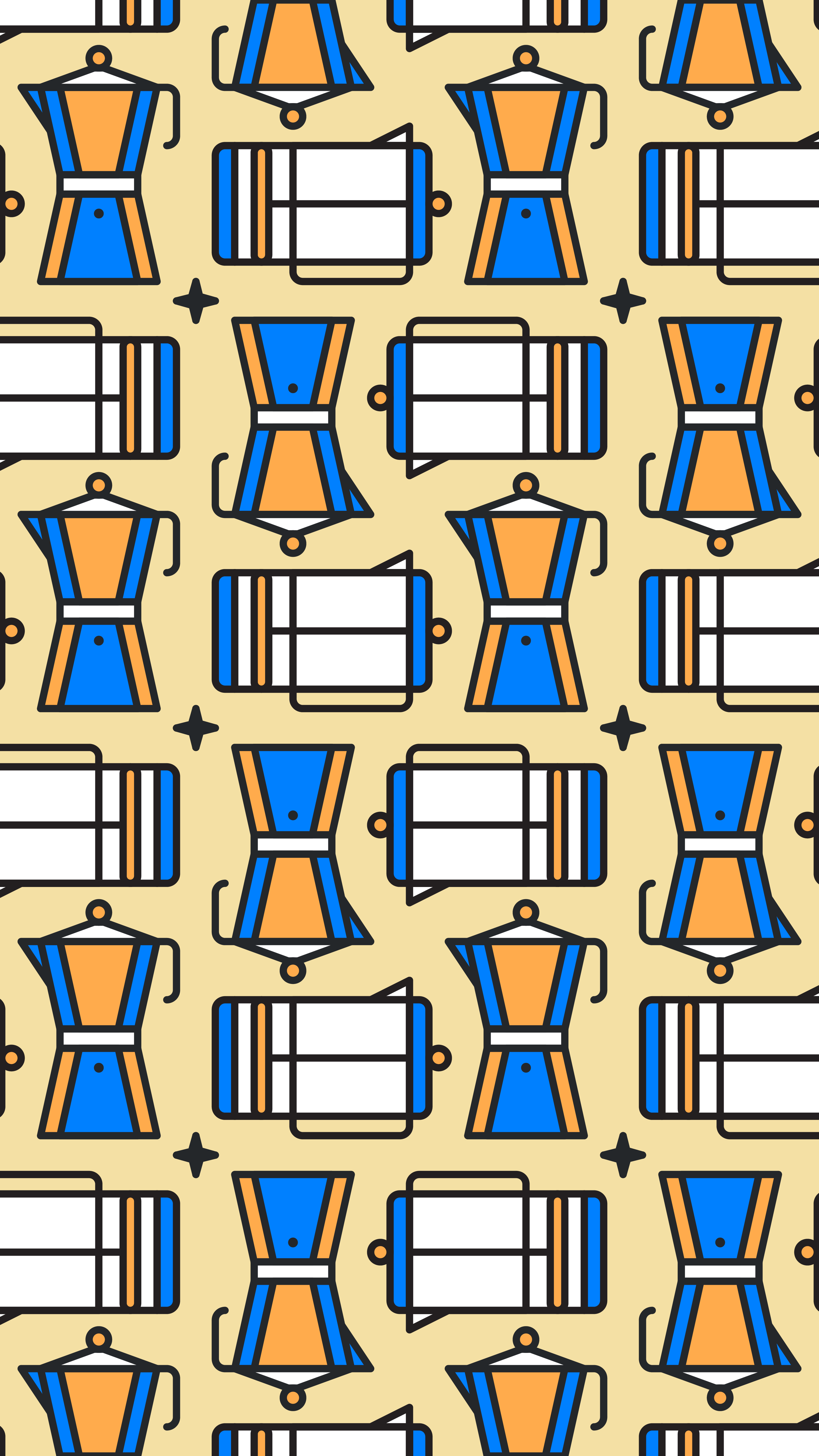 Coffee Maker Tile bialetti cafe cafetera coffee coffee maker french press grinder illustration ilustración moka espresso molino mosaico patron pattern prensa francesa tile