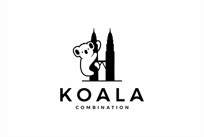 Koala + Twin Towers Logo Combination animal climb combination cute design icon illustration koala kualalumpur logo logodesign silhouette simple tower twin unique