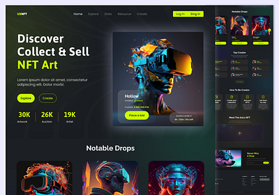 NFT Marketplace | Website Design blockchain branding crypto website cryptocurrency cyberpunk ethereum futuristic graphic design homepage landing page marketplace minimal neon nft nft art nfts token blockchain ui ux website