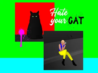 Hate your CAT cat cigarette handwritten illustration paint smoke smoking spray spray paint street style