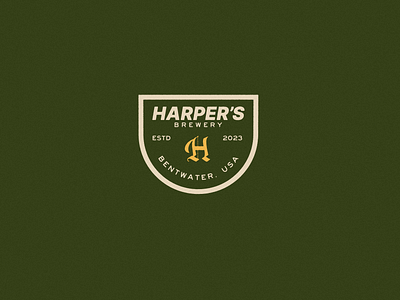 Harper's Brewery Alternative version logo design badge branding brewery design graphic design logo logo designer logo mark typography