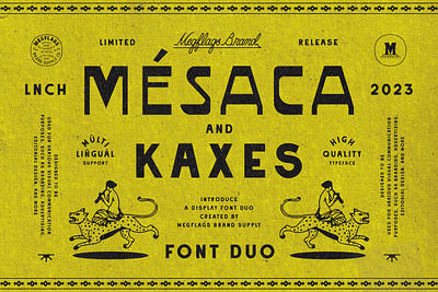 Mesaca and Kaxes badge design branding illustration t shirt design typeface vintage vintage badge vintage design