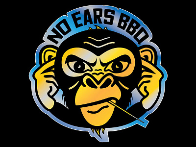 No Ears BBQ Logo Sticker bbq branding graphic design logo