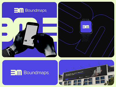 Boundmaps® Logo & identity app applewatch billboard bold brand brand identity branding design flatlogo graphic design grids identity design illustration iphone logo maps mobile mockups platform vector