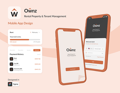 Real Estate Mobile Design - Rental Property & Tenant Management app branding design graphic design illustration information architecture logo mobile app mobile app design mobile design mobile ui real estate real estate app real estate ui rental app ui ui design ux ux design vector