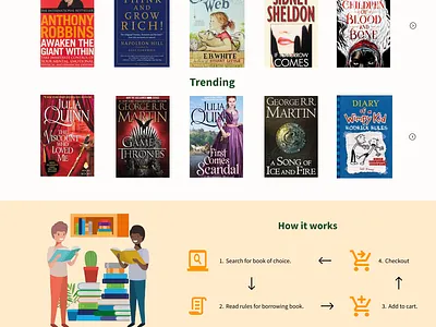 Online library landing Page design ui uiux