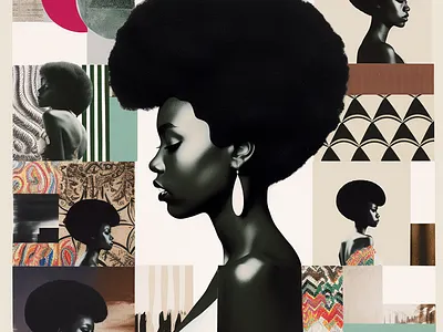 Afro Collage ai illustration midjourney