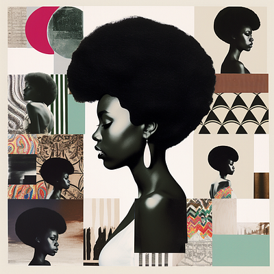 Afro Collage ai illustration midjourney