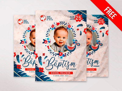 Free Baptism Invitation PSD Template baptism baptism flyer baptism invitation flyer design free free invitation free psd freebie invitation invitation design psd