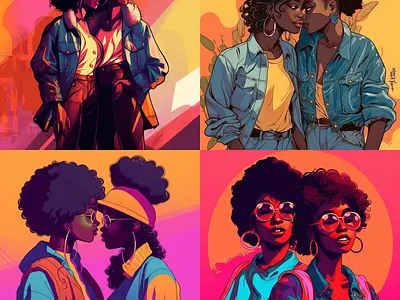 Black L Word ai illustration midjourney