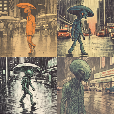 Strange Rain ai illustration midjourney