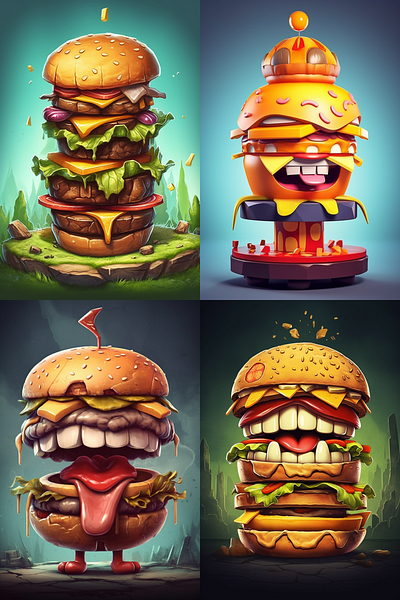 Burger Buddies ai illustration midjourney