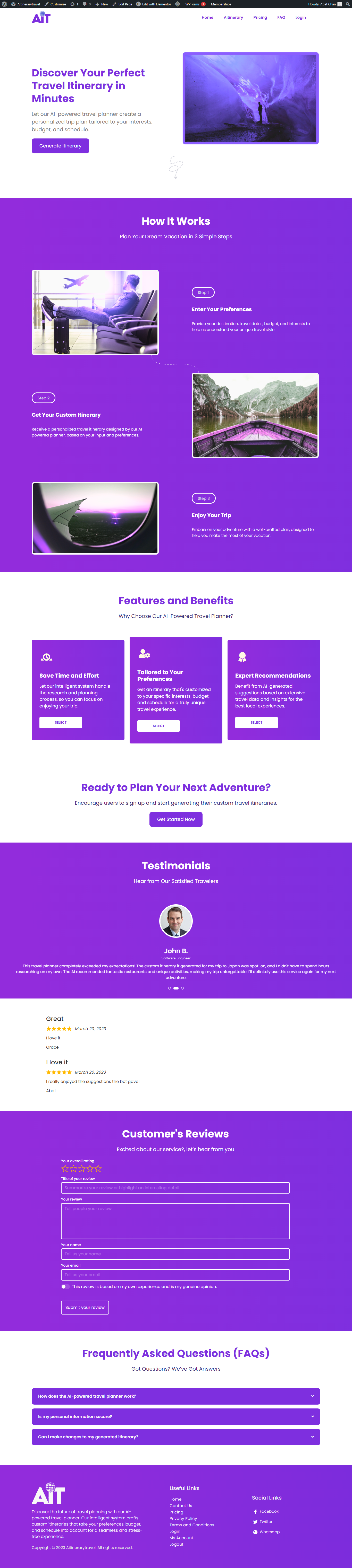 AI itinerary website, openai API, GPT 3, GPT 4 ai ai website gpt 3 openai openai api website