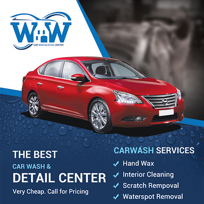 W&W Car Wash brochure template design website design