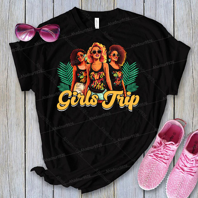 GIRLS TRIP T-SHIRT DESIGN active shirt clothing custom t shirt design graphic design holiday illustration shirt tshirt
