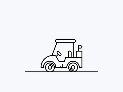 Bouncy Golf Cart animation flat golf golf cart illustration loading minimal motion graphics ui