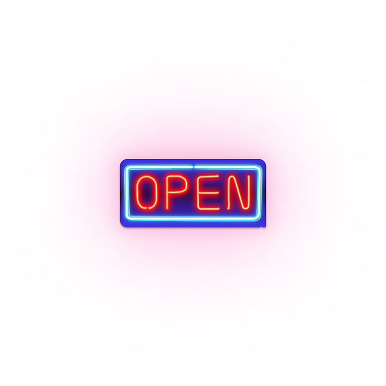 Vector neon OPEN sign by Katie Caffey on Dribbble