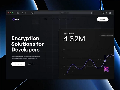 Crox-Encryption Solutions for Developers developer tool encryption landing page saas saas product saas ui design saas website design web design website design